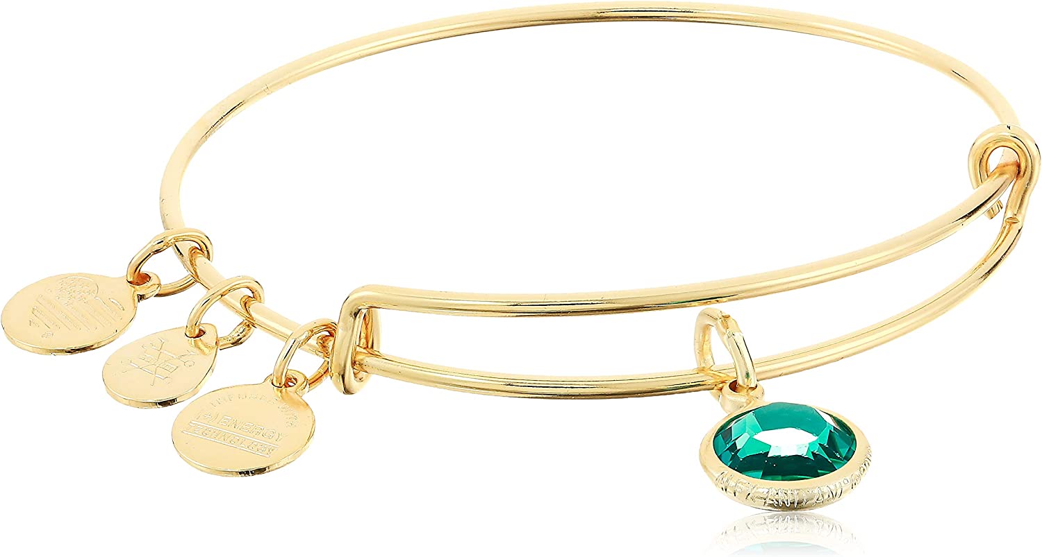 230816035607828_1 Alex and Ani Birthstones Expandable Bangle for Women, Crystal Charm for Every Month, Shiny Finish, 2 to 3.5 in - Image 1
